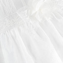 مايورال-فستان مراسم أورغانزا لون أبيض للمولودات | Childrensalon Outlet