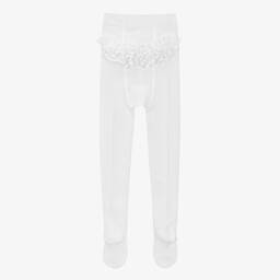 White ruffle leggings best sale