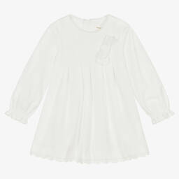 Mayoral-Белое бархатное платье для малышек | Childrensalon Outlet