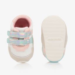 Mayoral Для новорожденных-Бело-розовые кроссовки для малышей | Childrensalon Outlet
