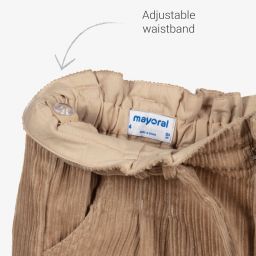 Mayoral-بنطلون قطن كوردروي لون بيج للبنات | Childrensalon Outlet