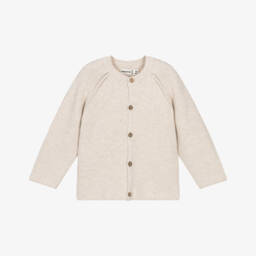 Mayoral-Beige Cotton Knit Boys Cardigan | Childrensalon Outlet