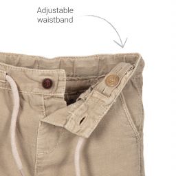Mayoral-Beige Cotton & Linen Shorts | Childrensalon Outlet