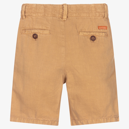 Mayoral-Beige Cotton & Linen Shorts | Childrensalon Outlet