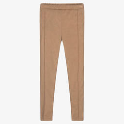 Mayoral-Beige Faux Suede Leggings | Childrensalon Outlet