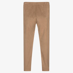 Mayoral-Beige Faux Suede Leggings | Childrensalon Outlet