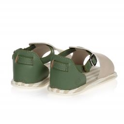 Mayoral-Beige & Green Baby Sandals | Childrensalon Outlet