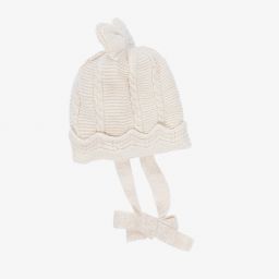 مايورال Newborn-طقم قبعة وسكارف وقفازات قطن محبوك لون بيج للمولودات | Childrensalon Outlet