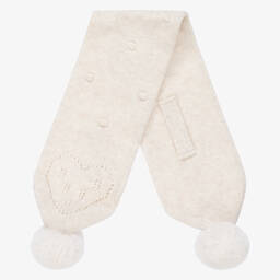 مايورال Newborn-طقم قبعة وسكارف وقفازات قطن محبوك لون بيج | Childrensalon Outlet