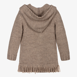 Mayoral-Бежевый удлиненный кардиган с капюшоном | Childrensalon Outlet