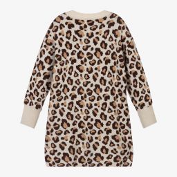 Mayoral-Beige Leopard Knitted Dress | Childrensalon Outlet