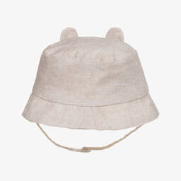 Mayoral Для новорожденных-Beige Reversible Baby Sun Hat | Childrensalon Outlet