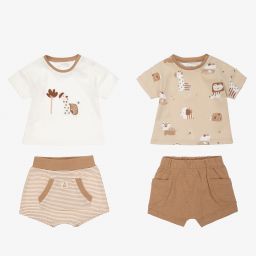 Mayoral Newborn-Beige Shorts Sets (2 Pack) | Childrensalon Outlet