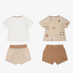 Mayoral Newborn-Beige Shorts Sets (2 Pack) | Childrensalon Outlet