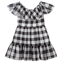 Mayoral-Черное хлопковое платье в клетку | Childrensalon Outlet