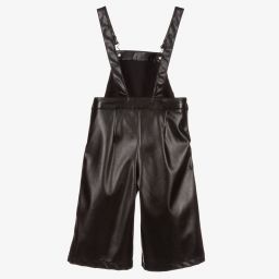 Mayoral-Black Faux Leather Dungarees | Childrensalon Outlet