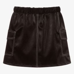 Mayoral-Черная юбка из искусственной кожи | Childrensalon Outlet