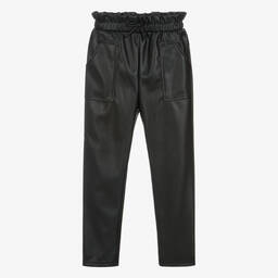 Mayoral-Черные брюки из искусственной кожи | Childrensalon Outlet