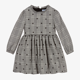 Mayoral-Кремово-черное платье в клетку | Childrensalon Outlet