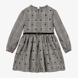 Mayoral-Кремово-черное платье в клетку | Childrensalon Outlet