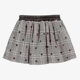 Mayoral-Black & Ivory Check Skirt | Childrensalon Outlet