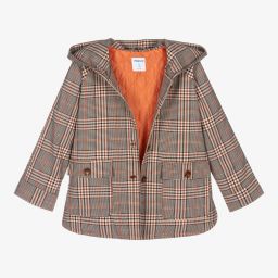 Mayoral-Коричнево-оранжевая куртка в клетку | Childrensalon Outlet