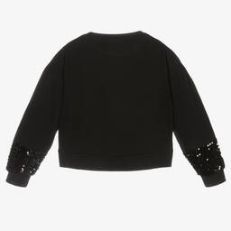 مايورال-سويتشيرت فيسكوز جيرسي لون أسود للبنات | Childrensalon Outlet