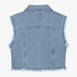 Mayoral-Голубой джинсовый жилет с сердечками | Childrensalon Outlet