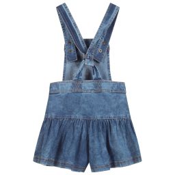 Mayoral-Голубые шорты из шамбре на бретелях | Childrensalon Outlet