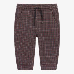 Mayoral-Blue Check Cotton Joggers | Childrensalon Outlet