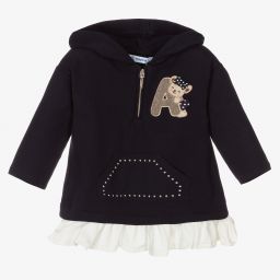 Mayoral-Blue Cotton Hooded Dress | Childrensalon Outlet