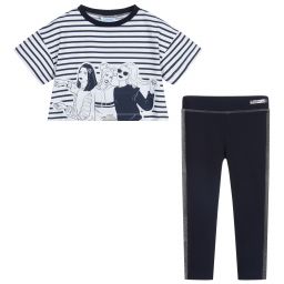 Mayoral-Blue Cotton Leggings Set | Childrensalon Outlet