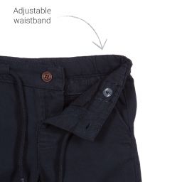 Mayoral-Blue Cotton & Linen Shorts | Childrensalon Outlet