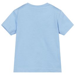 Mayoral-Голубая хлопковая футболка с фотографией | Childrensalon Outlet