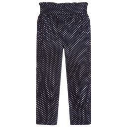 Mayoral-Blue Cotton Polka Dot Trousers | Childrensalon Outlet