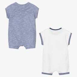 Mayoral Newborn-تبّان قطن لون أزرق وأبيض للمواليد (عدد 2) | Childrensalon Outlet