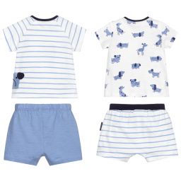 Mayoral-Blue Dog Shorts Set (2 Pack) | Childrensalon Outlet