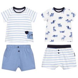 Mayoral-Blue Dog Shorts Set (2 Pack) | Childrensalon Outlet