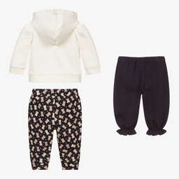 مايورال-تراكسوت أطفال بناتي قطن جيرسي لون كحلي وعاجي - 3 قطع | Childrensalon Outlet