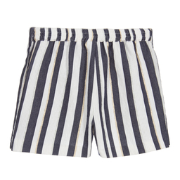 Mayoral-Blue & Ivory Striped Shorts | Childrensalon Outlet