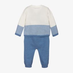 Mayoral Для новорожденных-Комплект с голубым вязаным комбинезоном | Childrensalon Outlet