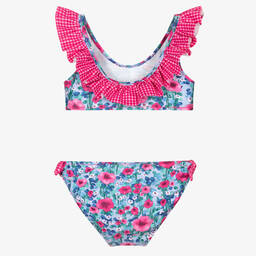 Mayoral-Розово-голубое бикини с цветами | Childrensalon Outlet