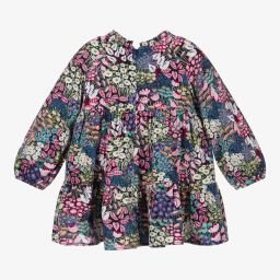 Mayoral-Blue & Pink Floral Dress | Childrensalon Outlet