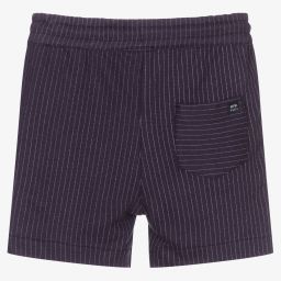 Mayoral-Blue Pinstripe Cotton Shorts | Childrensalon Outlet