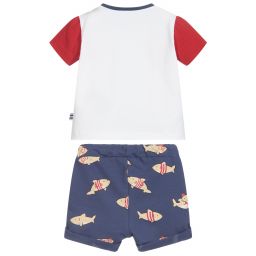 Mayoral Для новорожденных-Комплект с синими шортами с акулами | Childrensalon Outlet