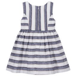 Mayoral-Синее льняное платье в полоску | Childrensalon Outlet