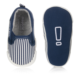 Mayoral-Blue Striped Pre-Walkers | Childrensalon Outlet