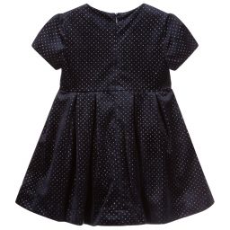 Mayoral-Blue Velour Sparkle Dress | Childrensalon Outlet