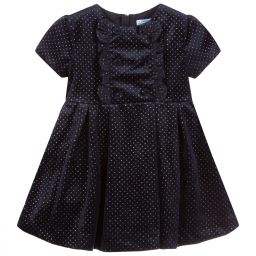 Mayoral-Blue Velour Sparkle Dress | Childrensalon Outlet