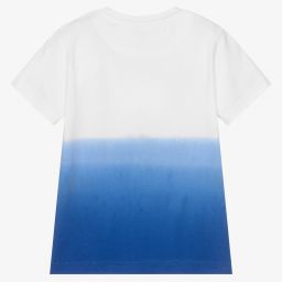 مايورال-تيشيرت قطن مستدام لون أزرق وأبيض للأولاد | Childrensalon Outlet